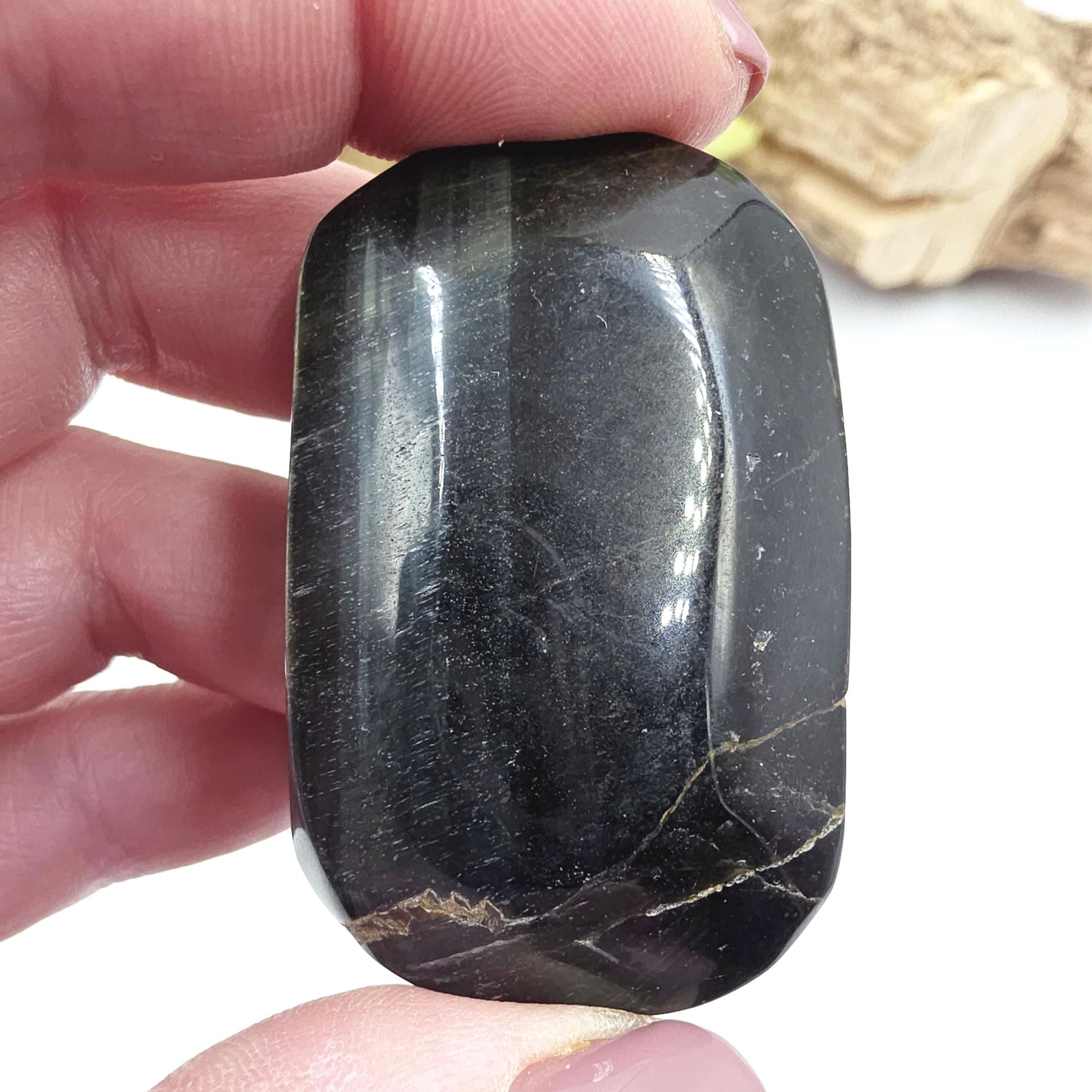 Blue Tiger's Eye Palm Stone - Protection & Intuition Healing Crystal, 50g