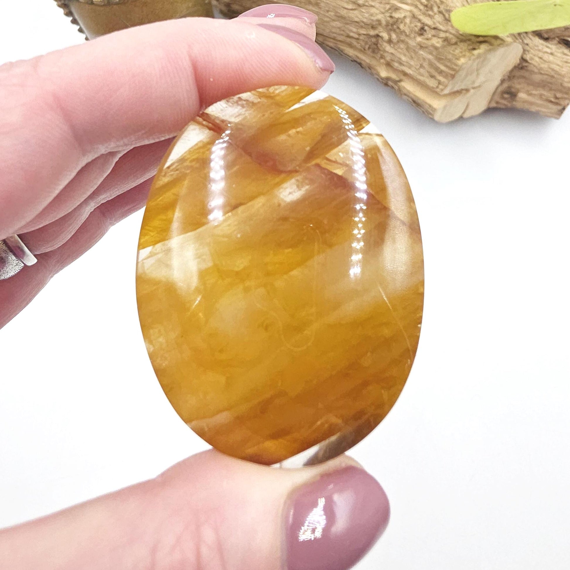Golden Healer Palm Stone – Deep Healing & Spiritual Balance Crystal, 75g