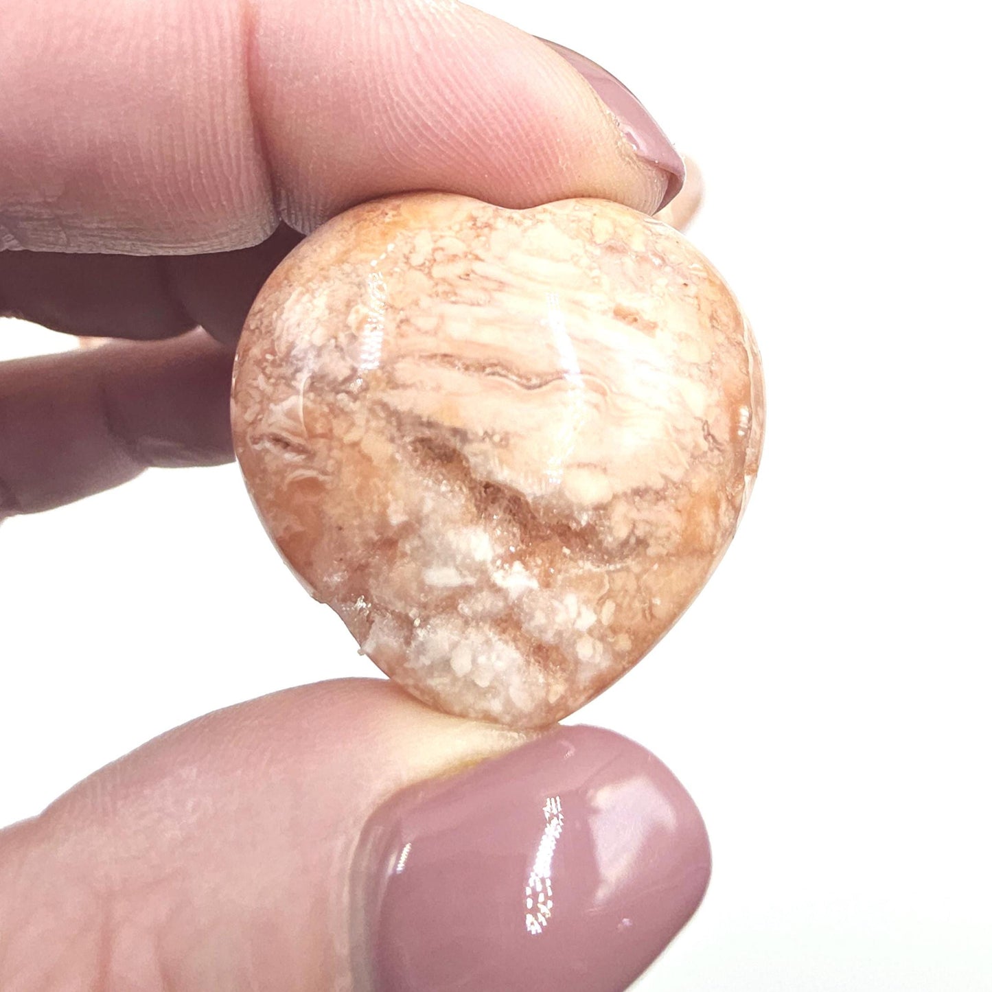 Drusy Pink Agate Hearts – Love, Calm & Heart Chakra Crystal (You Choose Your Favourite), 3cm