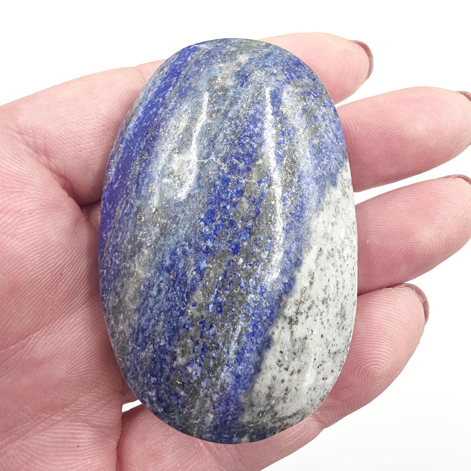 Lapis Lazuli Palm Stone - Wisdom & Truth Third Eye Chakra Crystal - 105g