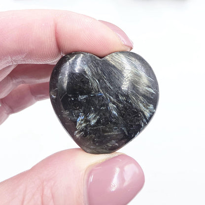 Astrophyllite Crystal Hearts – Transformation, Insight & Crown Chakra Crystal, 3.5cm