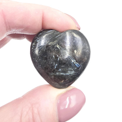 Astrophyllite Crystal Hearts – Transformation, Insight & Crown Chakra Crystal, 3.5cm