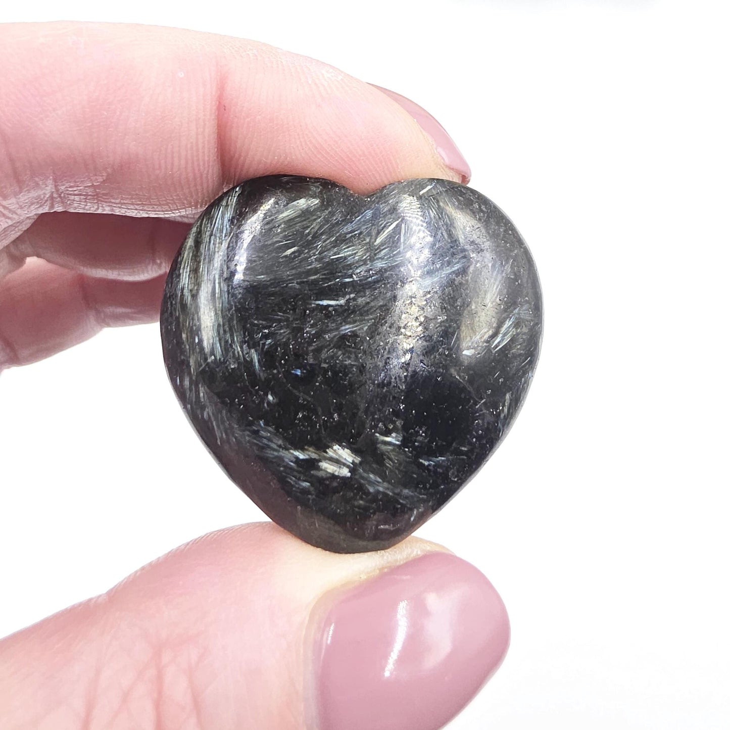 Astrophyllite Crystal Hearts – Transformation, Insight & Crown Chakra Crystal, 3.5cm