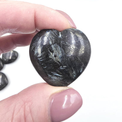 Astrophyllite Crystal Hearts – Transformation, Insight & Crown Chakra Crystal, 3.5cm