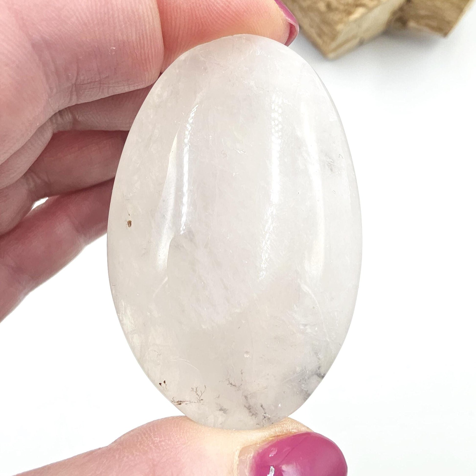 Rare Dendritic Quartz Palm Stone – Clarity, Growth and Root & Crown Chakra Crystal, 50g
