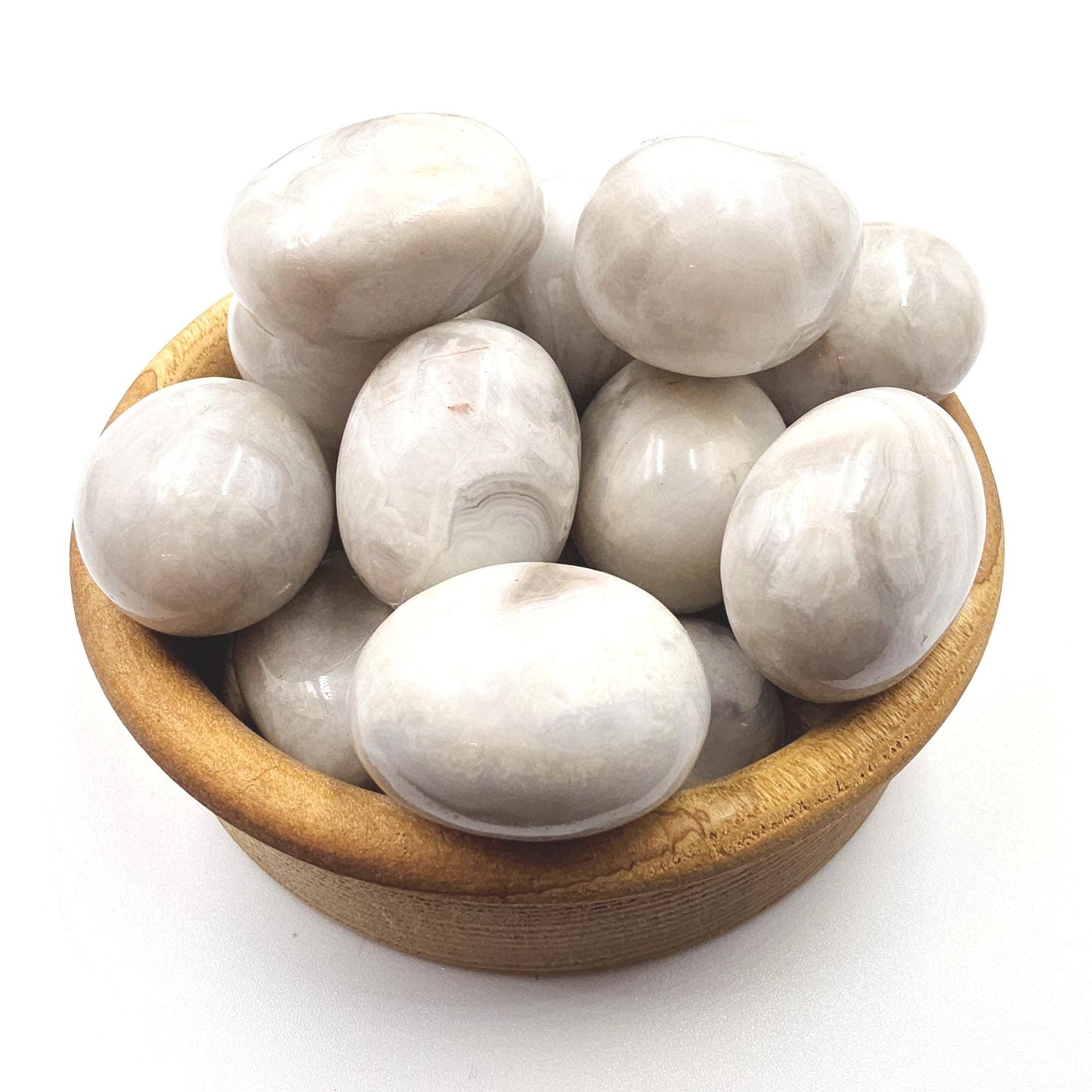 White Agate Tumble Stones – Calm, Emotional Balance & Healing Crystal, 2-3cm