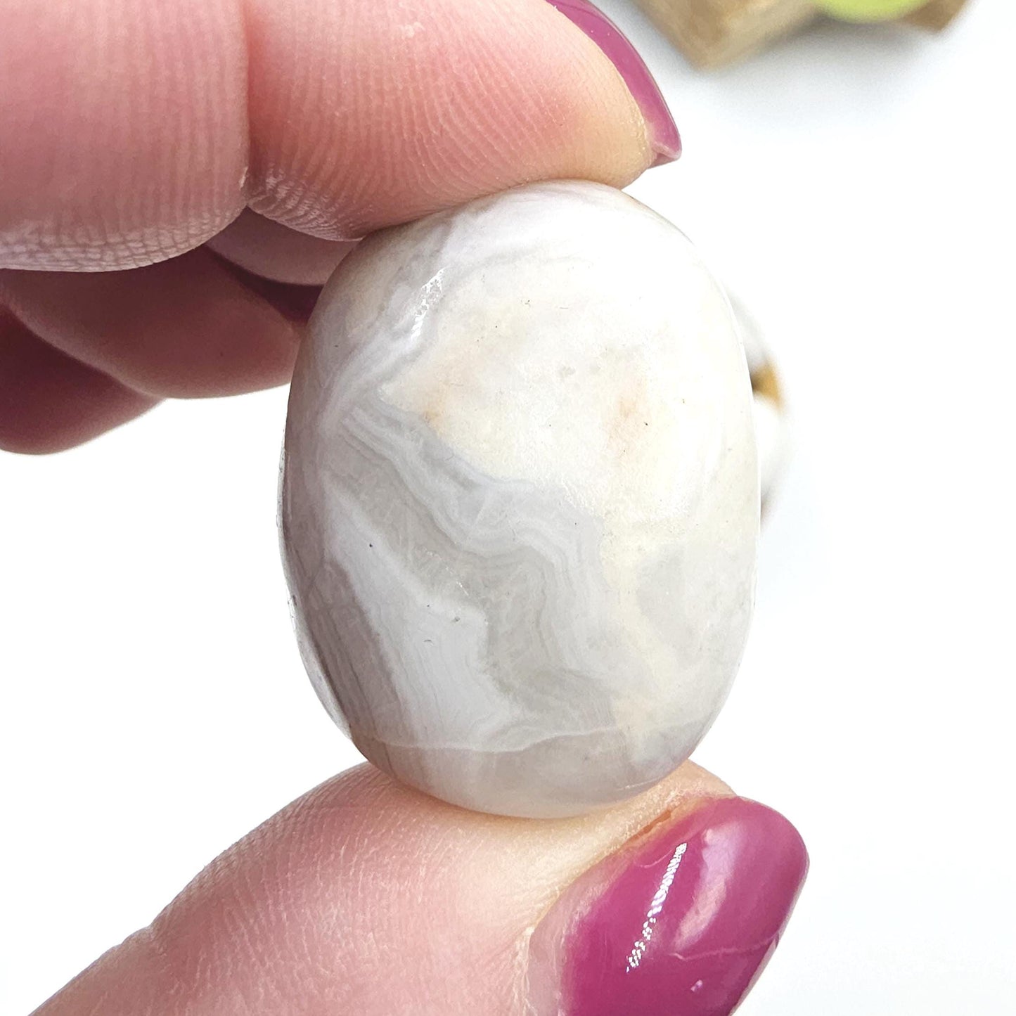 White Agate Tumble Stones – Calm, Emotional Balance & Healing Crystal, 2-3cm