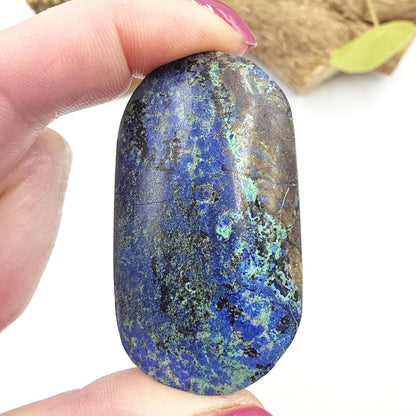 Rare Azurite Palm Stone - Intuition & Spiritual Insight Third Eye Chakra Crystal - 50g