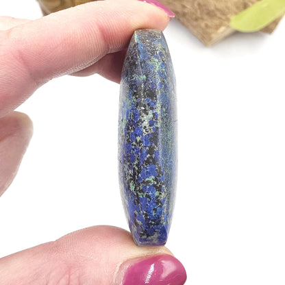 Rare Azurite Palm Stone - Intuition & Spiritual Insight Third Eye Chakra Crystal - 50g