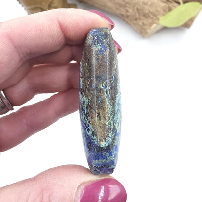 Rare Azurite Palm Stone - Intuition & Spiritual Insight Third Eye Chakra Crystal - 50g