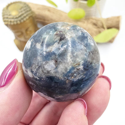 Rare Dumortierite Sphere - Patience, Confidence & Mental Clarity Healing Crystal Ball, 44mm