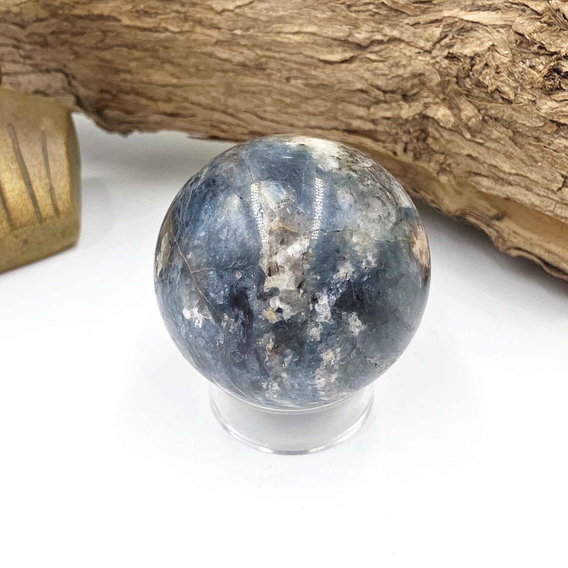Rare Dumortierite Sphere - Patience, Confidence & Mental Clarity Healing Crystal Ball, 44mm