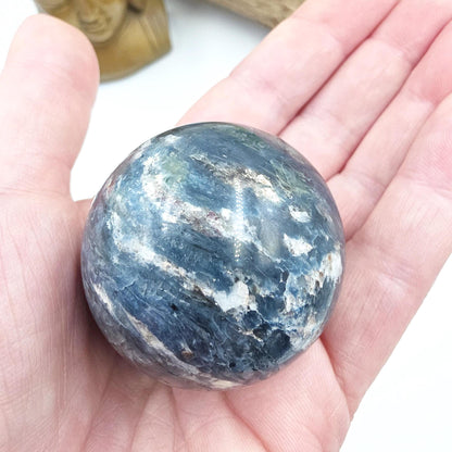 Rare Dumortierite Sphere - Patience, Confidence & Mental Clarity Healing Crystal Ball, 44mm