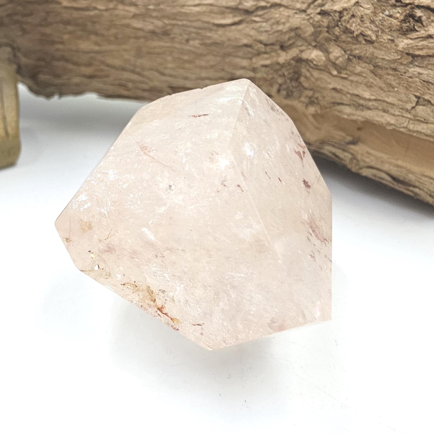 Pink Lemurian Quartz Freeform with Rainbow Flashes – Spiritual Growth, Love & Energy Amplification Crystal, 155g