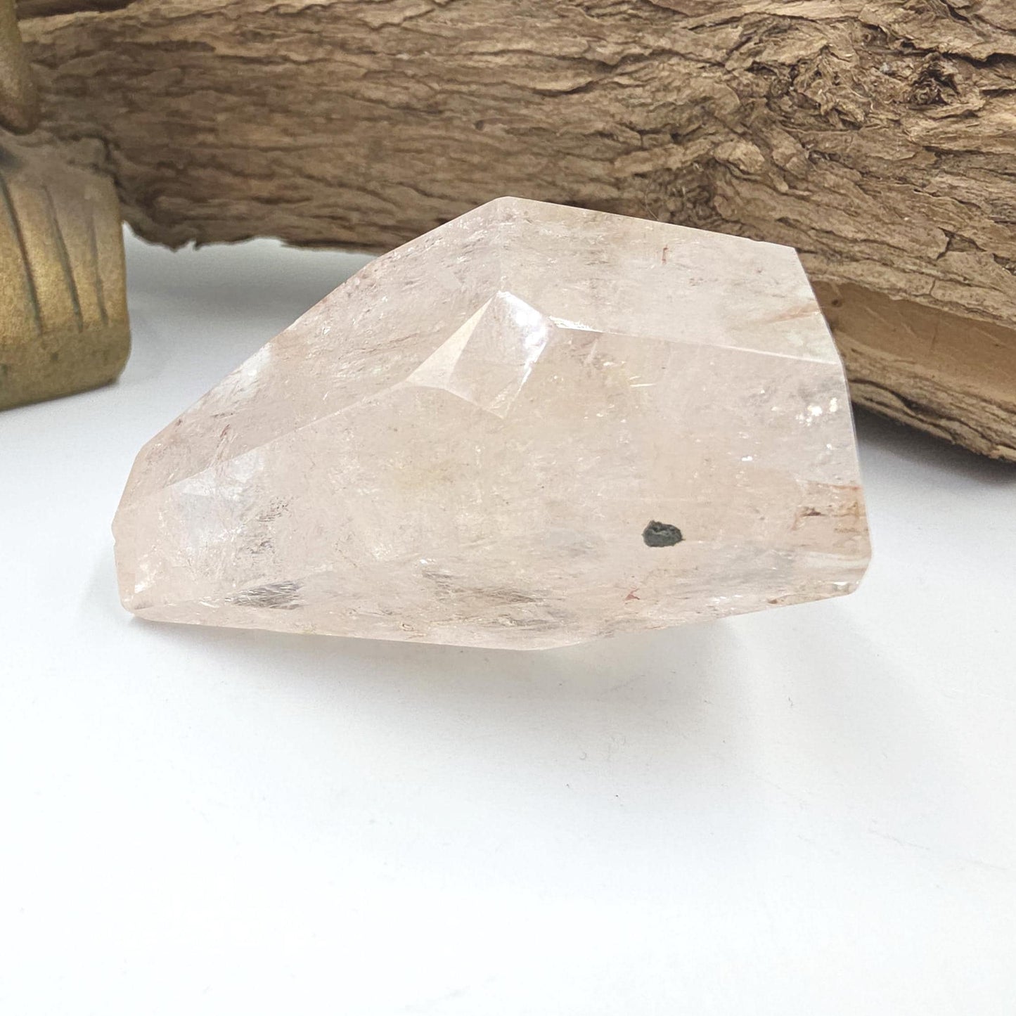 Pink Lemurian Quartz Freeform with Rainbow Flashes – Spiritual Growth, Love & Energy Amplification Crystal, 155g