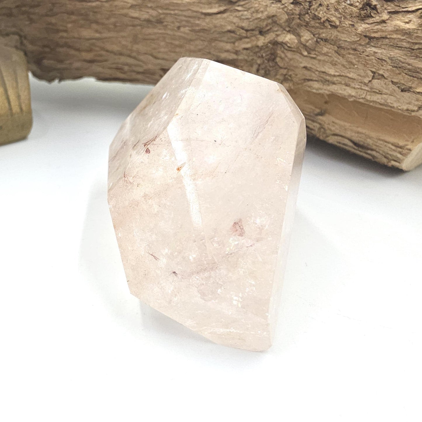 Pink Lemurian Quartz Freeform with Rainbow Flashes – Spiritual Growth, Love & Energy Amplification Crystal, 155g