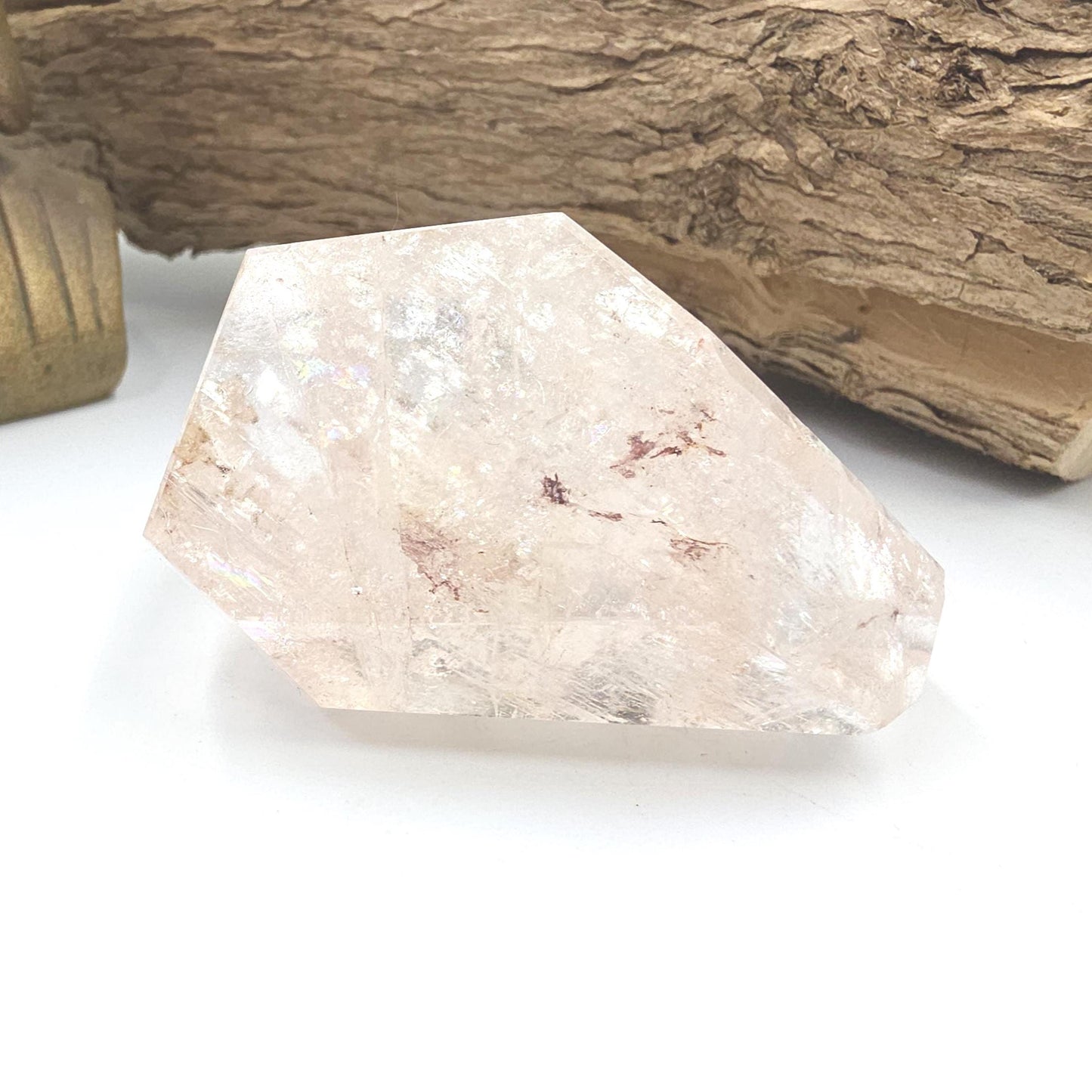 Pink Lemurian Quartz Freeform with Rainbow Flashes – Spiritual Growth, Love & Energy Amplification Crystal, 155g
