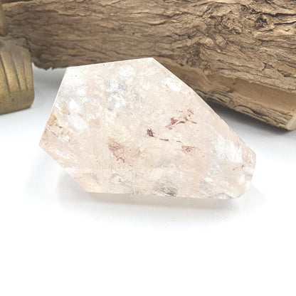Pink Lemurian Quartz Freeform with Rainbow Flashes – Spiritual Growth, Love & Energy Amplification Crystal, 155g