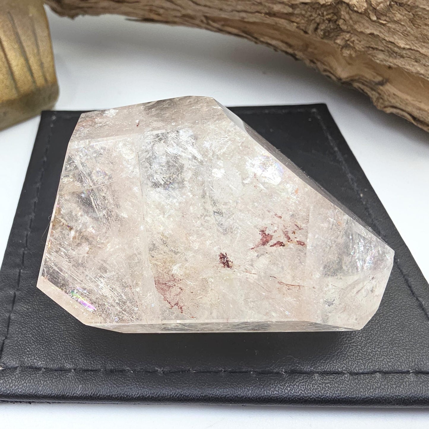 Pink Lemurian Quartz Freeform with Rainbow Flashes – Spiritual Growth, Love & Energy Amplification Crystal, 155g