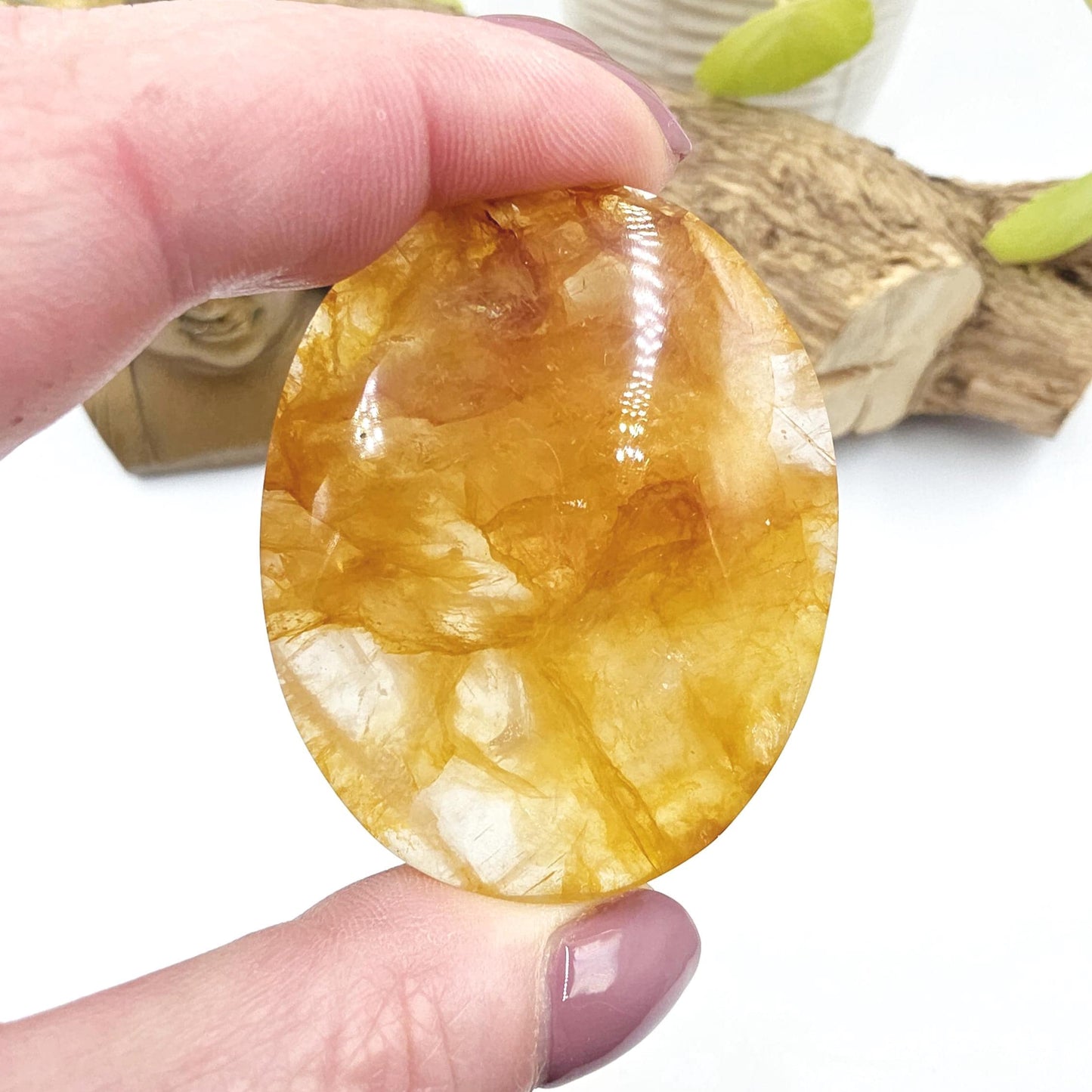Golden Healer Palm Stone – Deep Healing & Spiritual Balance Crystal, 60g