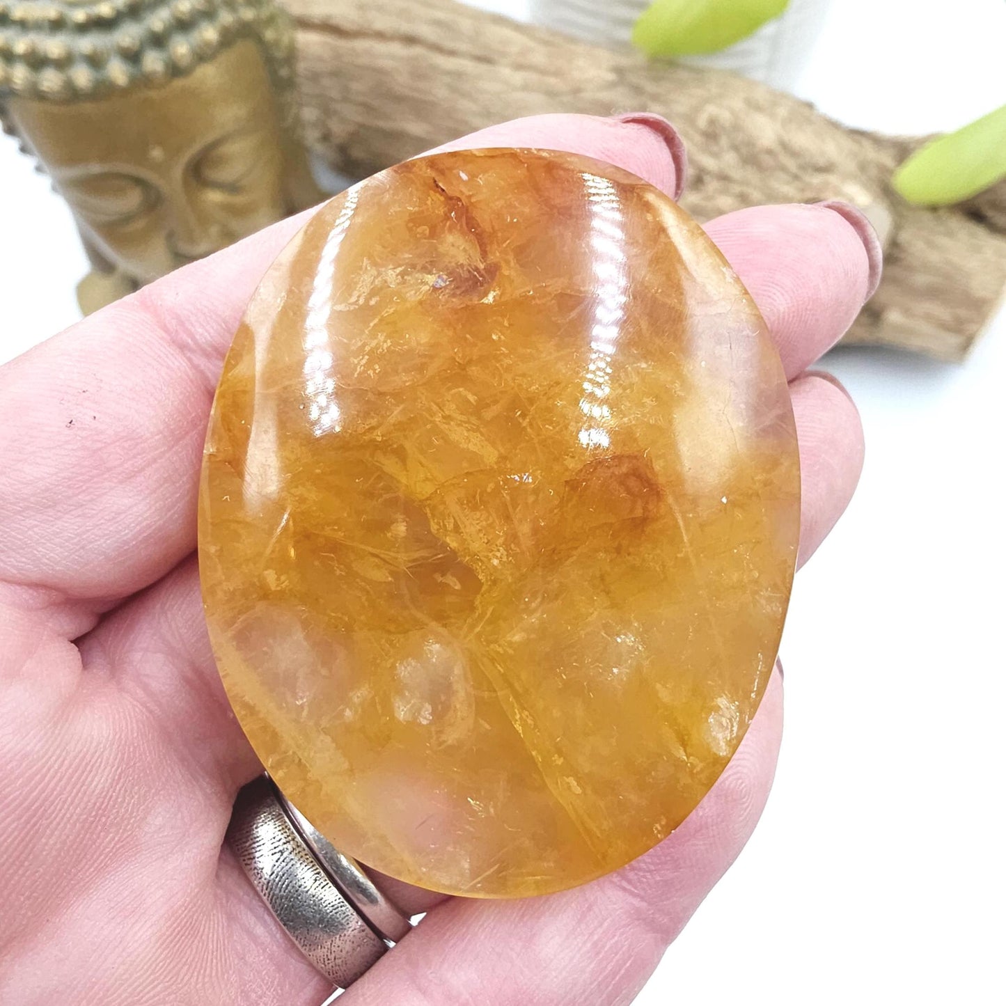 Golden Healer Palm Stone – Deep Healing & Spiritual Balance Crystal, 60g