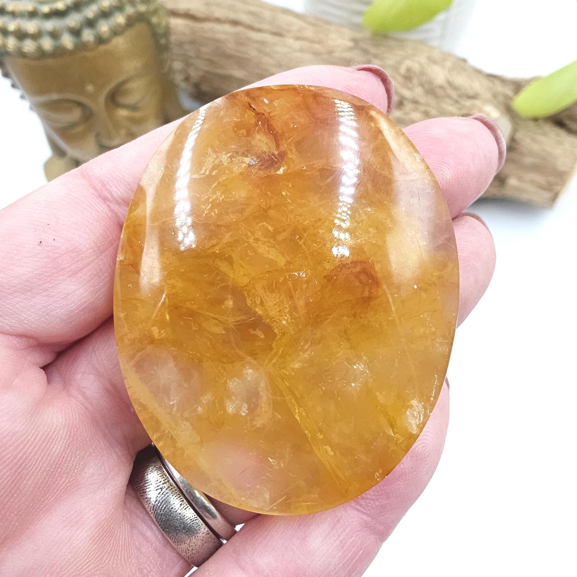 Golden Healer Palm Stone – Deep Healing & Spiritual Balance Crystal, 60g
