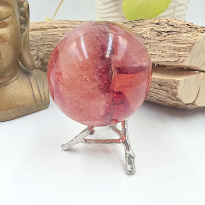 Madagascan Fire Quartz (Hematoid) Sphere – Strength, Grounding & Energy Amplification Crystal, 63mm