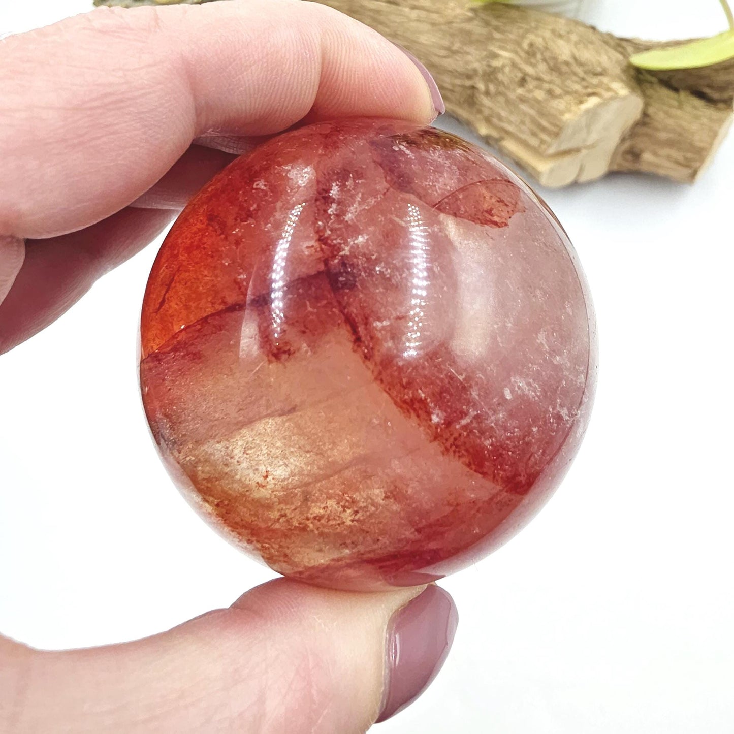 Madagascan Fire Quartz (Hematoid) Sphere – Strength, Grounding & Energy Amplification Crystal, 63mm