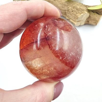 Madagascan Fire Quartz (Hematoid) Sphere – Strength, Grounding & Energy Amplification Crystal, 63mm