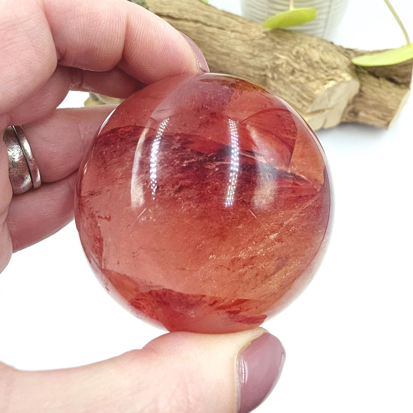 Madagascan Fire Quartz (Hematoid) Sphere – Strength, Grounding & Energy Amplification Crystal, 63mm