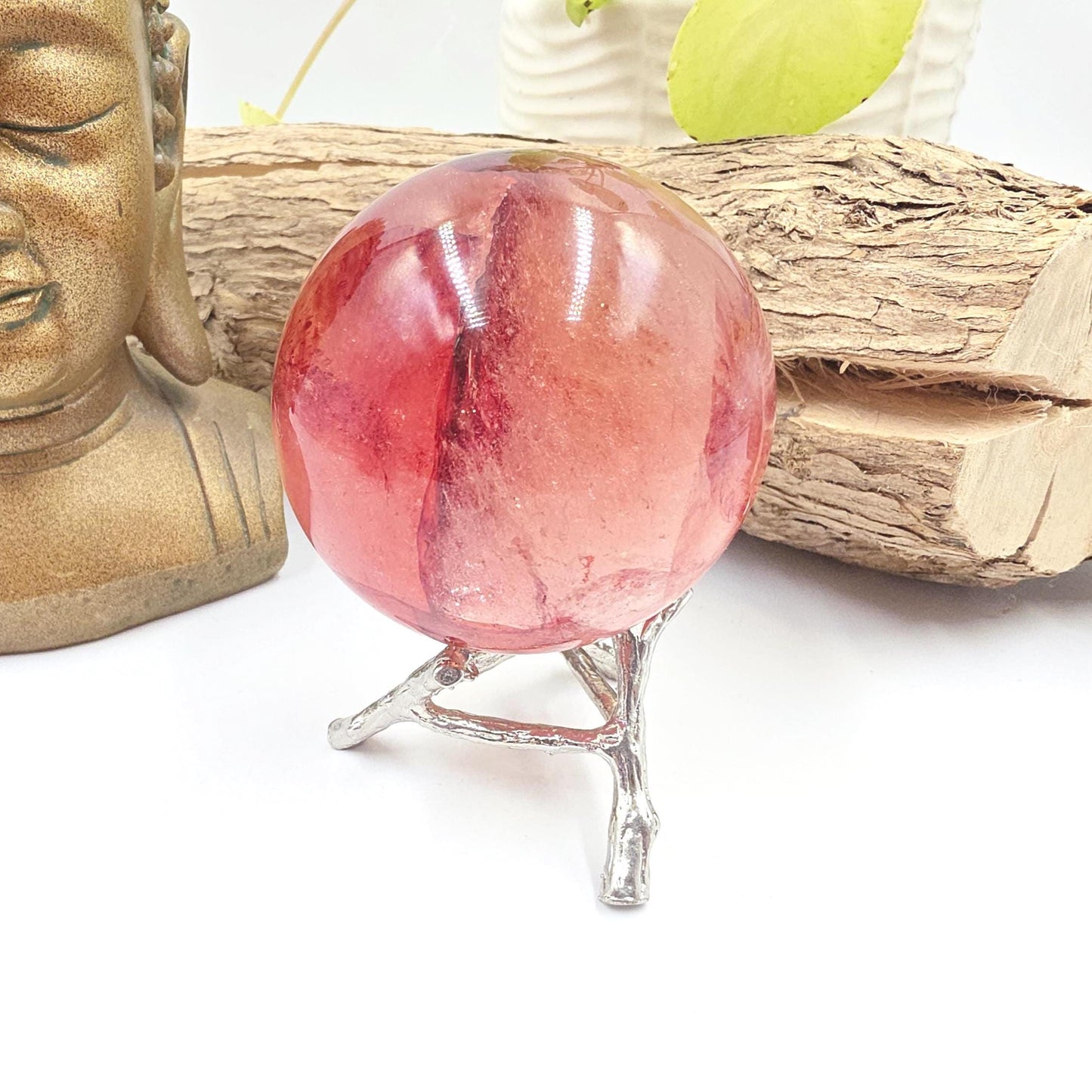Madagascan Fire Quartz (Hematoid) Sphere – Strength, Grounding & Energy Amplification Crystal, 63mm