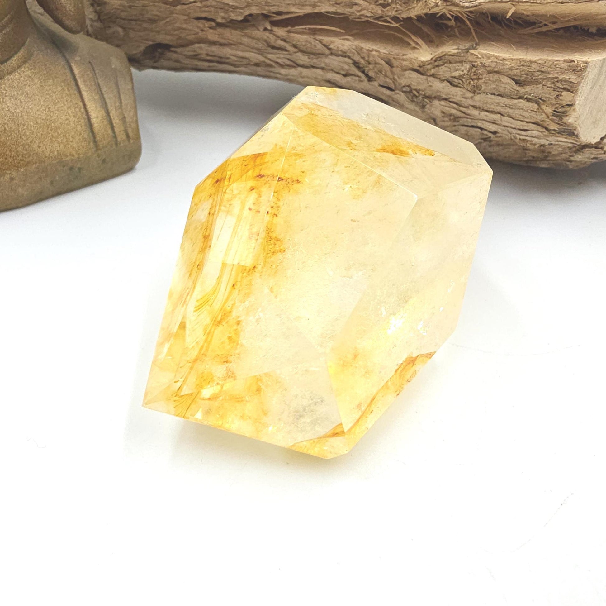 Madagascan Golden Healer Freeform with rainbow flashes – Deep Healing, Energy Amplification & Spiritual Balance Crystal, 320g