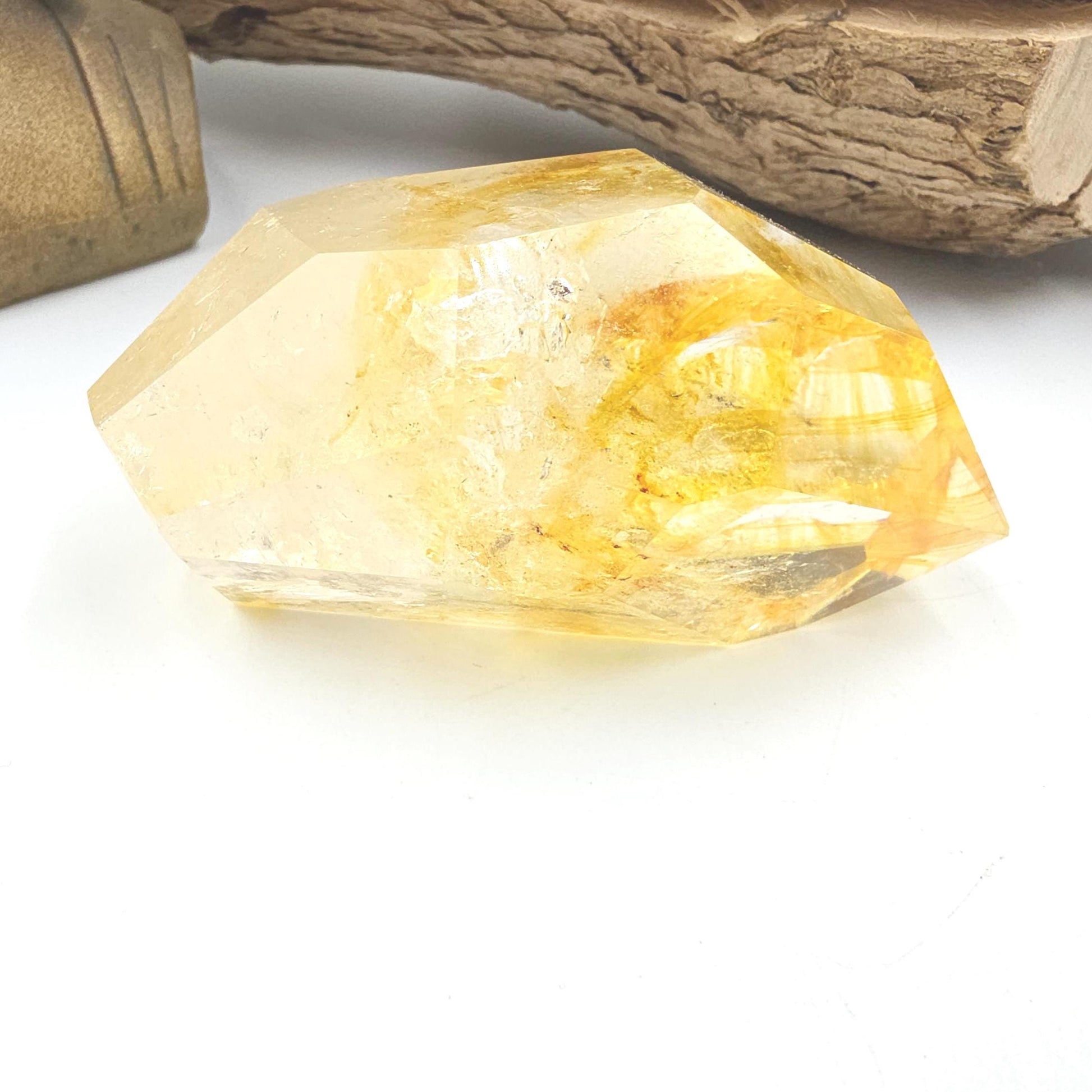 Madagascan Golden Healer Freeform with rainbow flashes – Deep Healing, Energy Amplification & Spiritual Balance Crystal, 320g
