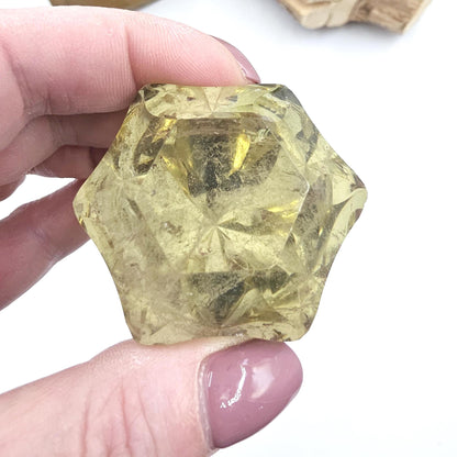 Faceted Clear Quartz Diamond – Energy Amplification, Clarity & Healing Crystal, 130g