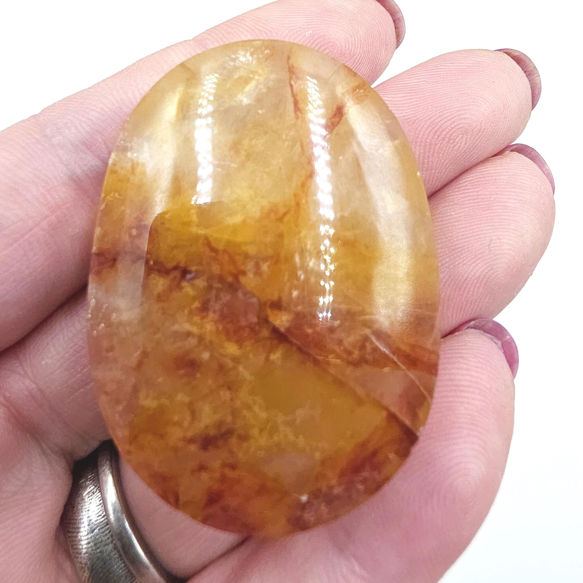 Little Golden Healer Palm Stone – Deep Healing & Spiritual Balance Crystal, 40g