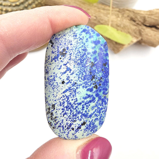 Rare Azurite Palm Stone - Intuition & Spiritual Insight Third Eye Chakra Crystal - 30g