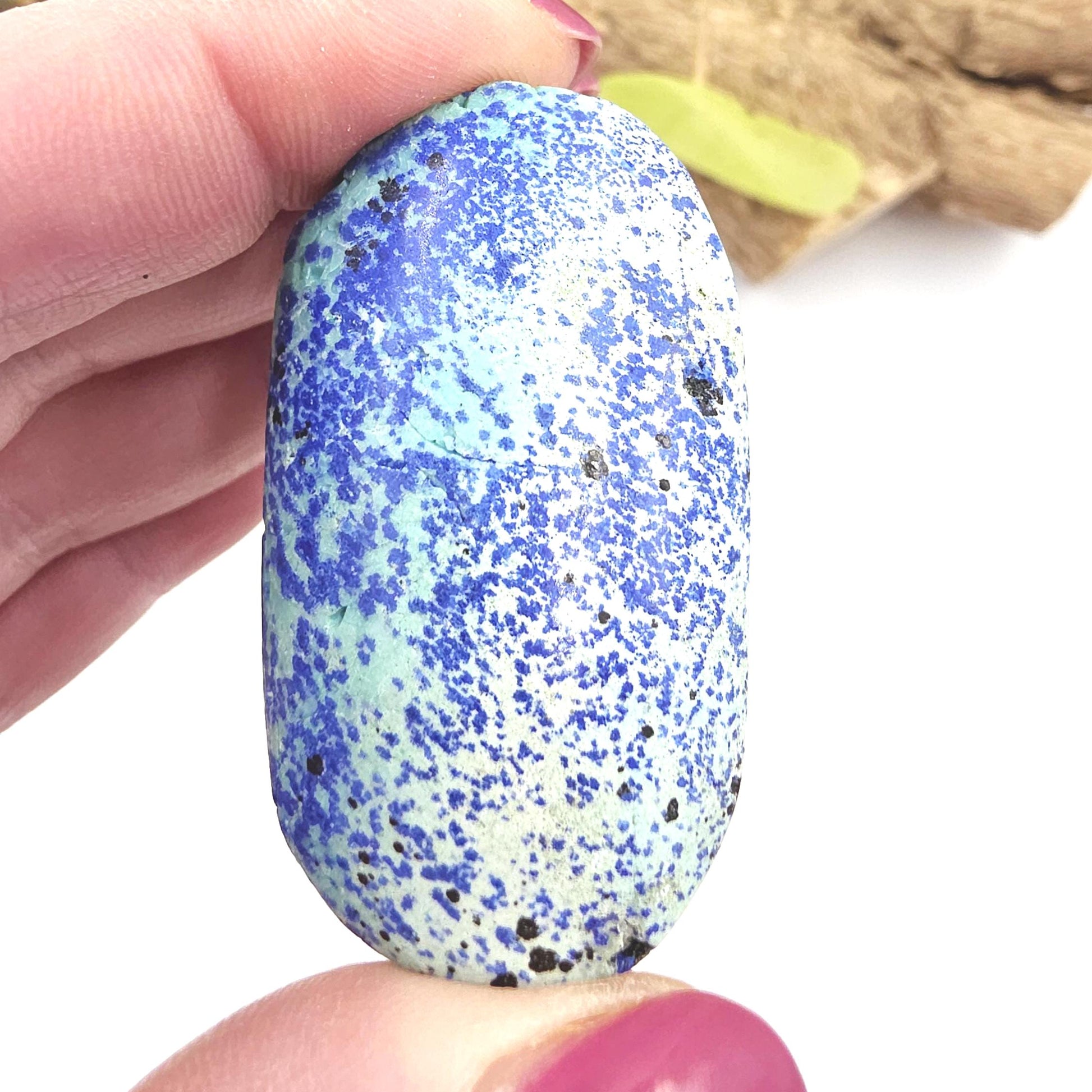 Rare Azurite Palm Stone - Intuition & Spiritual Insight Third Eye Chakra Crystal - 30g