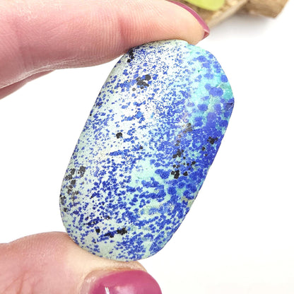 Rare Azurite Palm Stone - Intuition & Spiritual Insight Third Eye Chakra Crystal - 30g