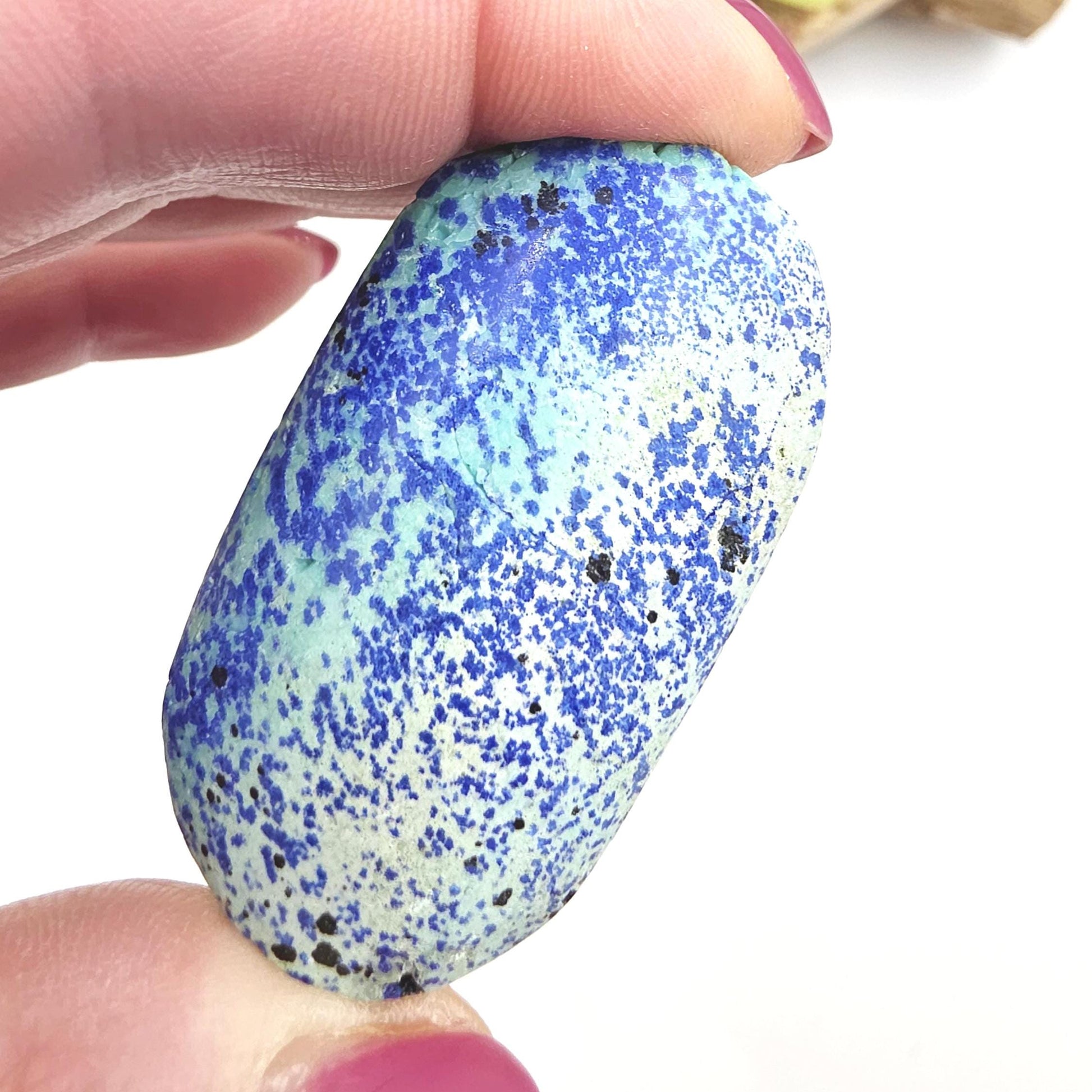 Rare Azurite Palm Stone - Intuition & Spiritual Insight Third Eye Chakra Crystal - 30g