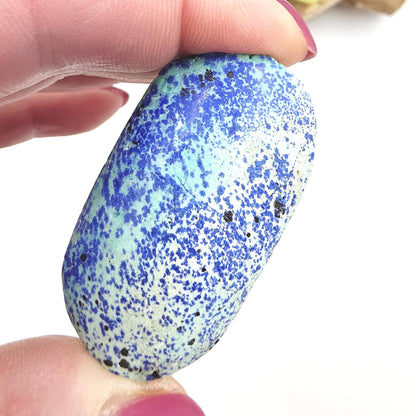 Rare Azurite Palm Stone - Intuition & Spiritual Insight Third Eye Chakra Crystal - 30g