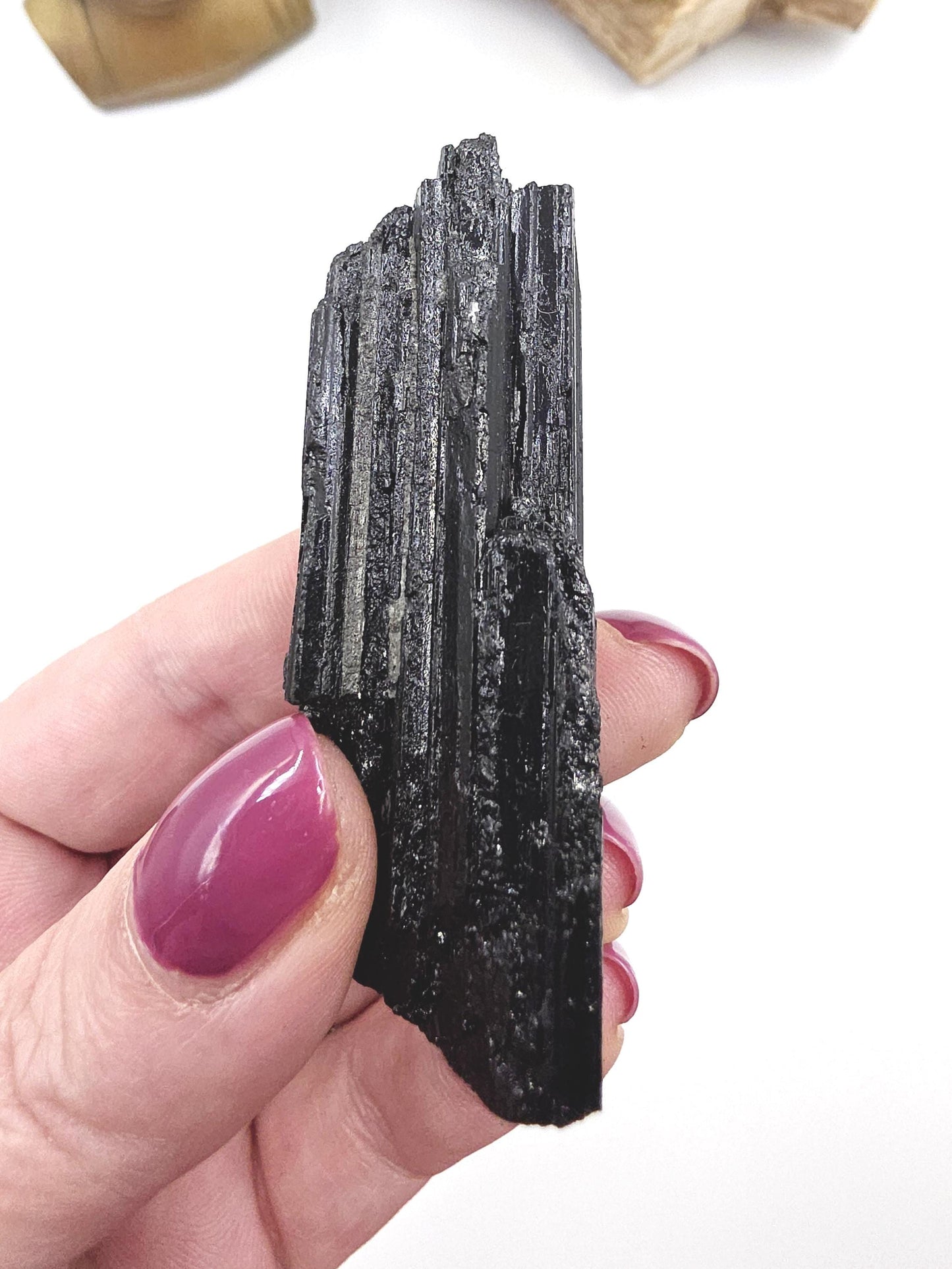Flashy Raw Black Tourmaline Specimen - Natural Protection and Grounding Crystal - 70g