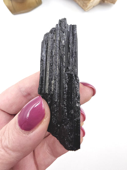 Flashy Raw Black Tourmaline Specimen - Natural Protection and Grounding Crystal - 70g