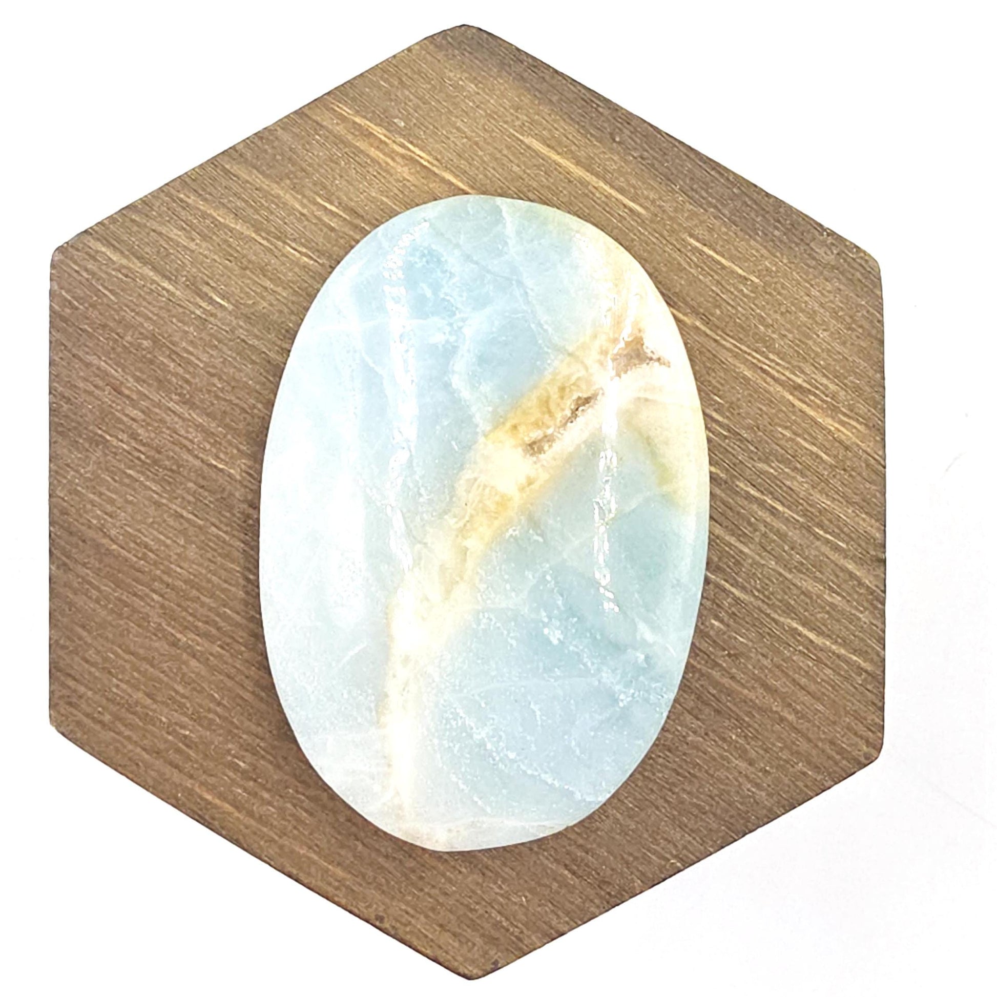 Caribbean Calcite Palm Stone – Calm, Intuition & Soothing Energy Crystal, 55g