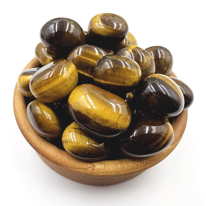 Golden Yellow Tiger’s Eye Tumble Stones – Confidence, Protection & Solar Plexus Chakra Crystal, 2-3cm