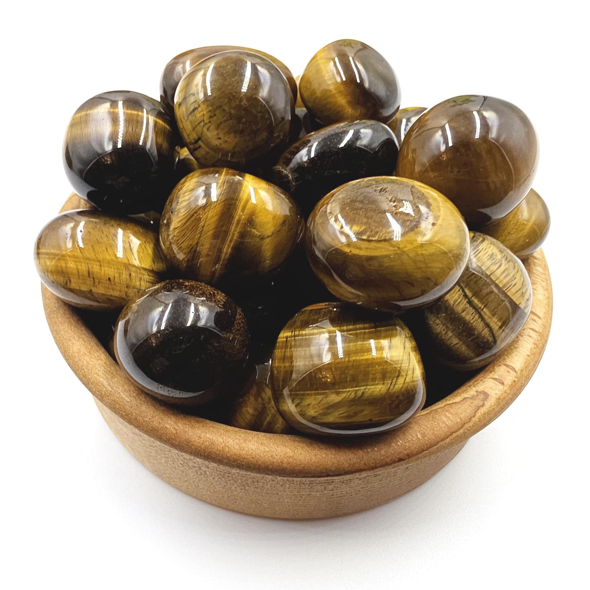Golden Yellow Tiger’s Eye Tumble Stones – Confidence, Protection & Solar Plexus Chakra Crystal, 2-3cm