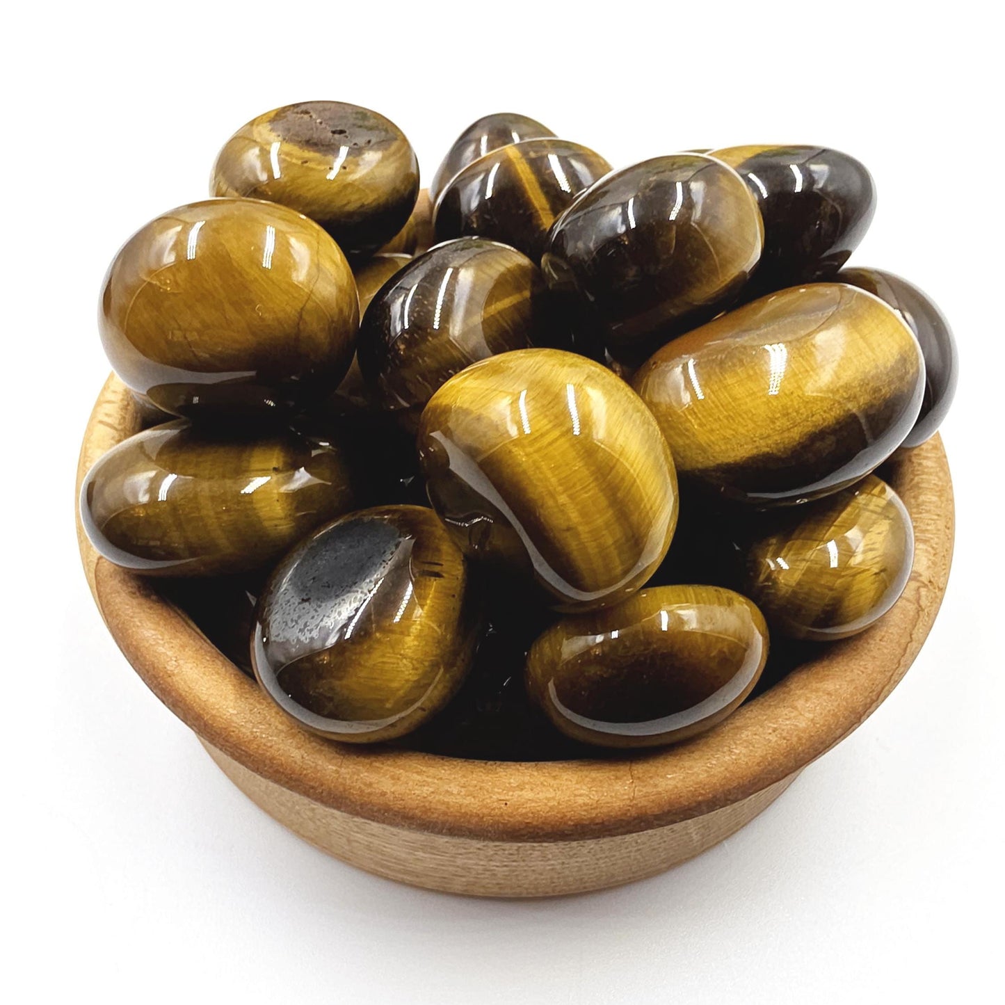 Golden Yellow Tiger’s Eye Tumble Stones – Confidence, Protection & Solar Plexus Chakra Crystal, 2-3cm