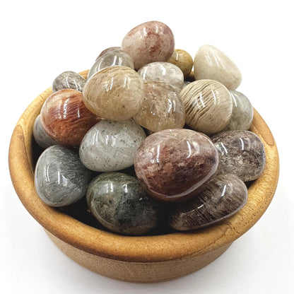Thousand Layer Garden Quartz (Lodolite) Tumble Stones – Manifestation, Growth & Spiritual Journey Crystal, 2-3cm