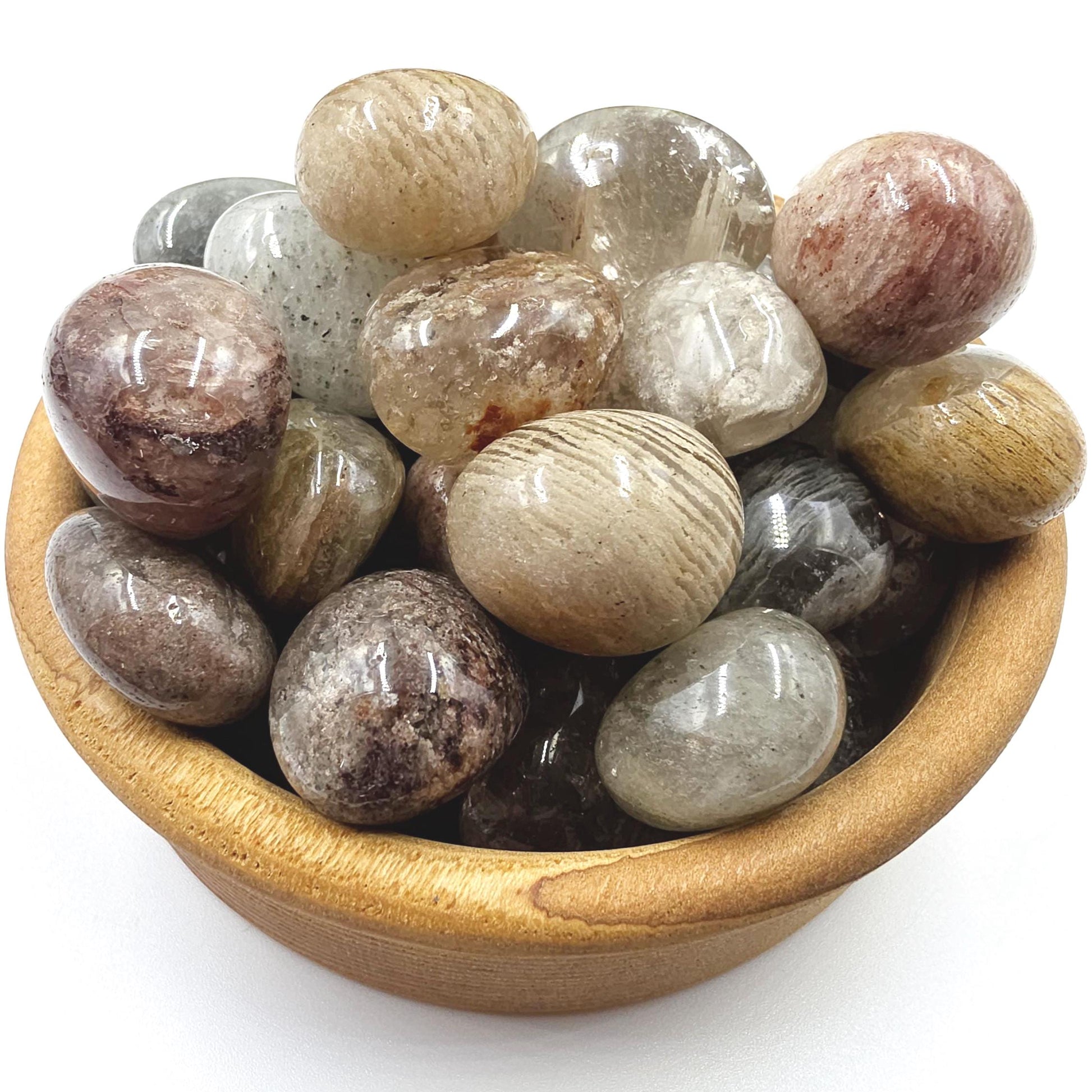 Thousand Layer Garden Quartz (Lodolite) Tumble Stones – Manifestation, Growth & Spiritual Journey Crystal, 2-3cm