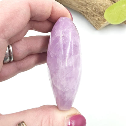 Flashy Large Kunzite Crystal Palm Stone - Heart Chakra & Emotional Healing Crystal, 135g