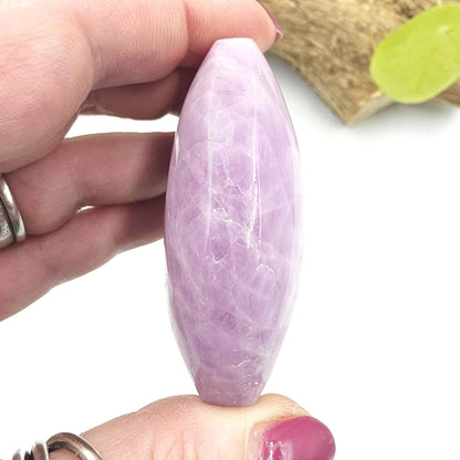 Flashy Large Kunzite Crystal Palm Stone - Heart Chakra & Emotional Healing Crystal, 135g